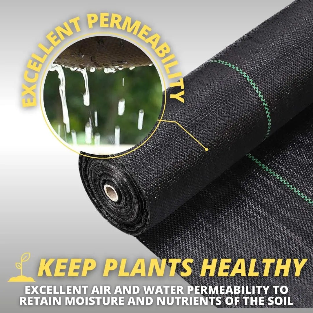 Unkrautvlies Fabric Film Tuch 1m X 10m Uv-Stable And Water-Permeable , Unkrautschutzmatte Bodendecker Garden Film, Garden Fleece