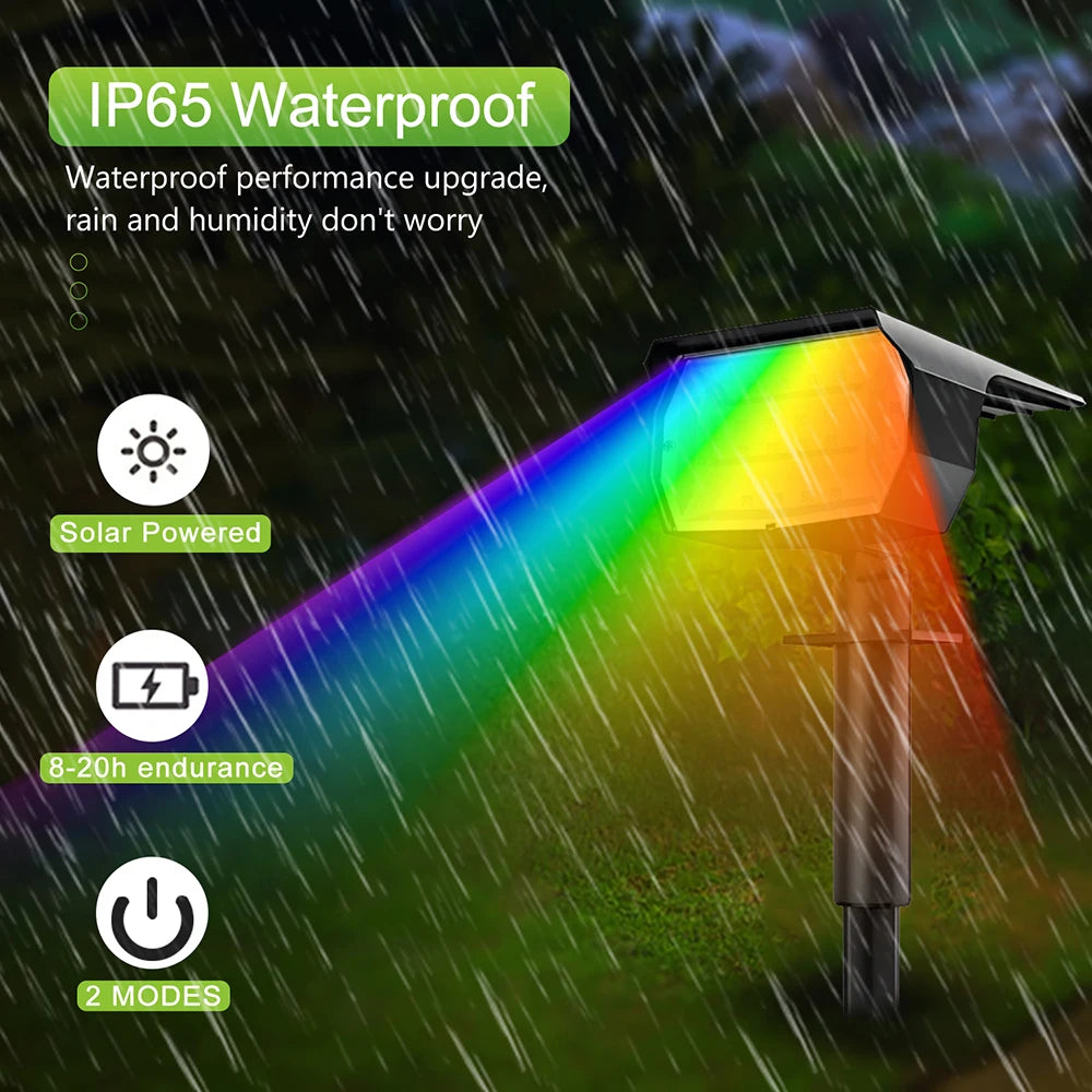 72 LED Solar Spotlights Outdoor Landscape Waterproof 108/136 LEDS Solar Powered Wall Light Auto On/Off for Yard Garden Pathway