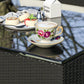bigzzia 4pcs Patio Rattan furniture Rattan Garden Furniture Set sofa Weaving Wicker includes Armchair Double seat Sofa and table