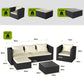 bigzzia 4pcs Patio Rattan furniture Rattan Garden Furniture Set sofa Weaving Wicker includes Armchair Double seat Sofa and table