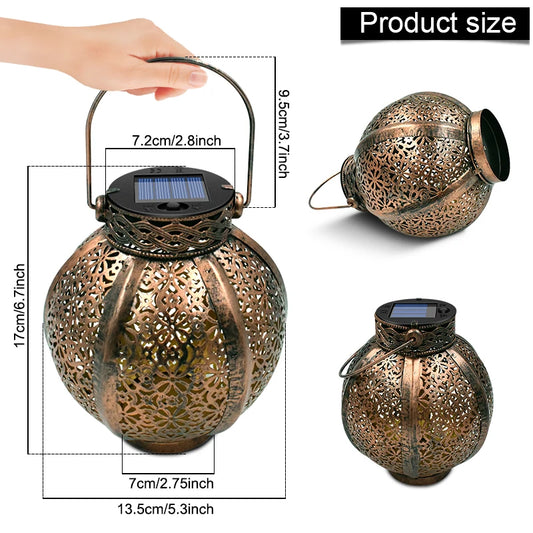 Hanging Solar Lanterns Retro Hollow Lights