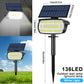 72 LED Solar Spotlights Outdoor Landscape Waterproof 108/136 LEDS Solar Powered Wall Light Auto On/Off for Yard Garden Pathway