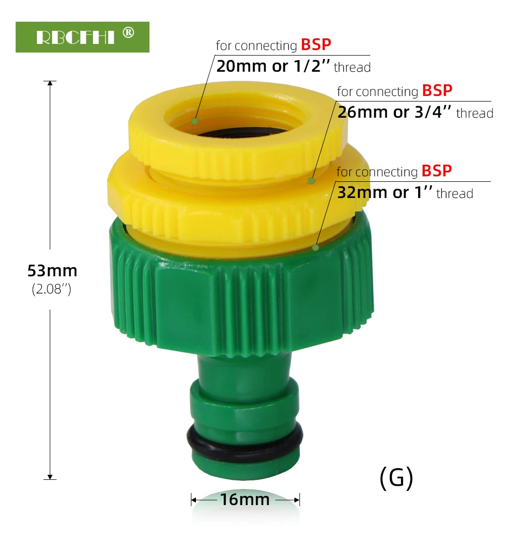 1/2'' 3/4'' 1'' Garden Water Connectors Tap Coupling Quick Adapter Hose Tubing Irrigation Joints Car Washing Fittings Faucet