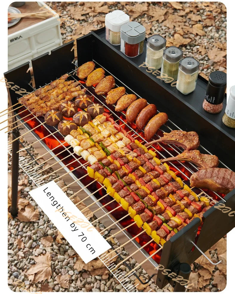 Household Outdoor Courtyard Multi Functional Folding Portable Charcoal Barbecue Stove Rack Supplies Tools