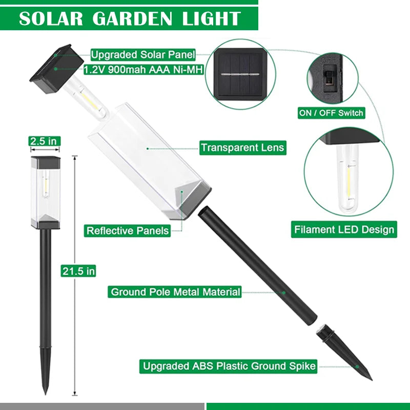 Outdoor solar landscape lights, courtyard square lawn lights, garden floor mounted lights, Waterproof and warm white
