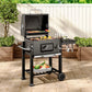 【Breeins】Charcoal Grill, Adjustable Charcoal Tray, Pull-out Ash Tray, Heavy Duty Barbecue Grill with Wheels