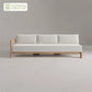 Outdoor Furniture Solid Wood Sofa and Coffee Table Set Paito Teak Sectional Sofa  Teak Wood Garden Sofa Set