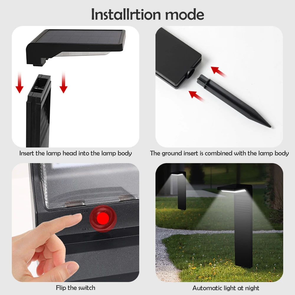 Super Bright Solar Powered Pathway Lights Outdoor Waterproof Lands Modes Driveway Sidewalk Walkway Garden Decor