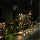 6-Pack Led Outdoor Solar Path Lights, Retro Courtyard Garden Lights, Hollow Projection Lights, Garden Decoration, Solar Lawn Lights, Courtyard Park Small Diameter Ground Decorative Lights