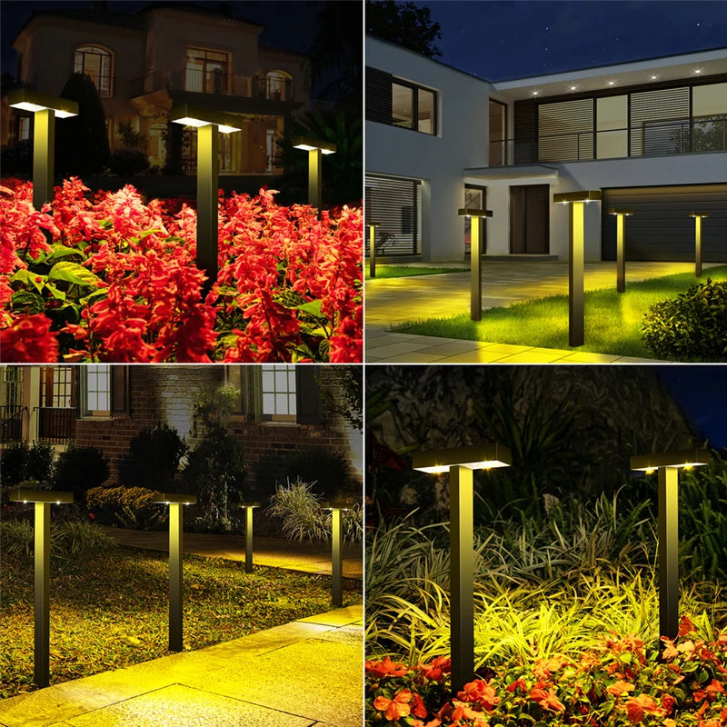 1/4/8 PCS Solar Lawn Light Solar LED Garden Lights Outdoor Lighting Waterproof Lawn Path Spotlight for Courtyard Pathway Decor