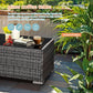 6-Seater Rattan Garden Furniture Set, Rattan Garden Corner Sofa Set, Aluminium Frame, with Glass Table, Grey