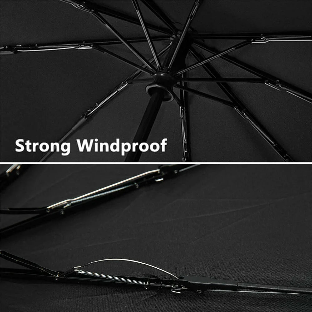 10 Ribs Portable Strong Frame Umbrella Strong Windproof Automatic Open Close Folding Umbrella Compact Travel for Men Women