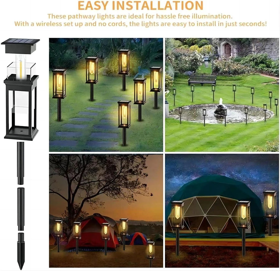 2pc Solar Garden Light Outdoor Courtyard Lamp Ip65 Waterproof RGB Warm Light for Garden Yard Lawn Backyard Landscape Porch Decor