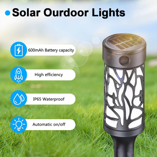 Solar Flame Torch Lights Outdoor Waterproof LED Solar Flickering Dancing Lights Garden Landscape Lighting Decor Halloween Patio