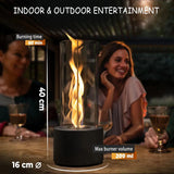 Tabletop Fire Pit with Lid Desktop Fireplace Lamp Heating Winter Burner for Outdoor Indoor Housewarming Bedroom Office New Year