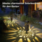6-Pack Led Outdoor Solar Path Lights, Retro Courtyard Garden Lights, Hollow Projection Lights, Garden Decoration, Solar Lawn Lights, Courtyard Park Small Diameter Ground Decorative Lights