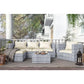 Rattan Garden Furniture Set,  4 piece Patio Rattan furniture sofa Weaving Wicker
