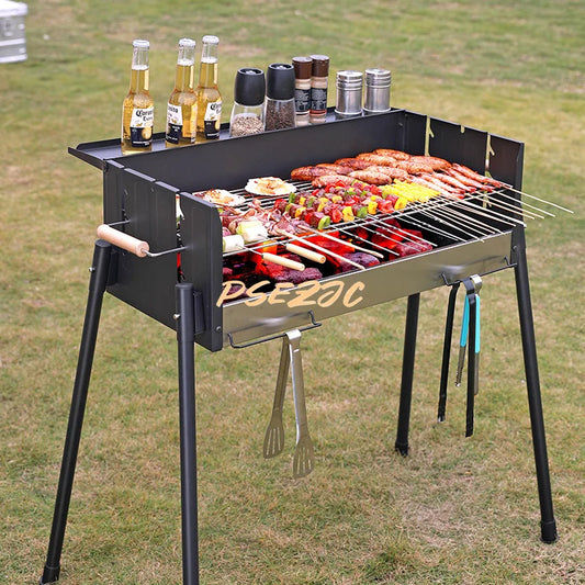 Household Outdoor Courtyard Multi Functional Folding Portable Charcoal Barbecue Stove Rack Supplies Tools