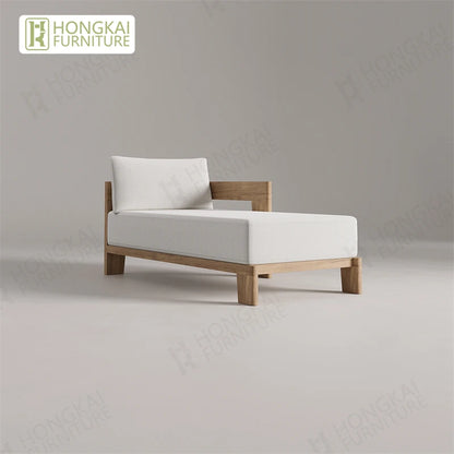 Outdoor Furniture Solid Wood Sofa and Coffee Table Set Paito Teak Sectional Sofa  Teak Wood Garden Sofa Set