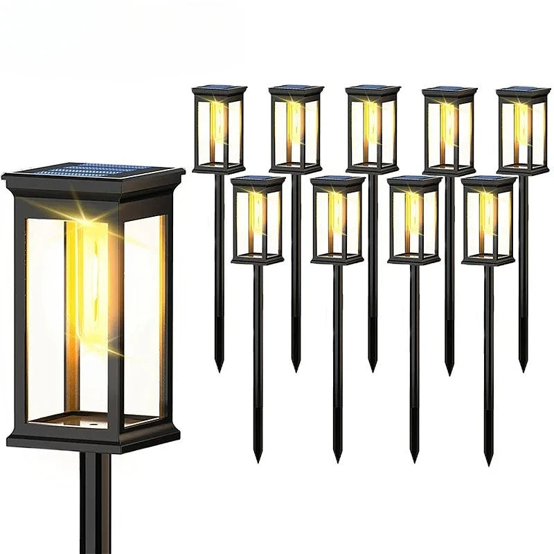 Solar LED Walkway Lights Outdoor Waterproof Durable Tungsten Warm Light Garden Patio Driveway Sidewalk Splice Decorative Lights