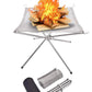 Lighten up Fire Pit Burning Rack Camping Stainless Steel Mesh Fireplace Foldable Stove BBQ Grill Patio With Replace Grilled Net