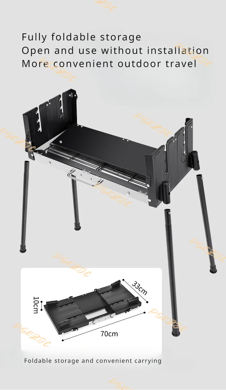 Household Outdoor Courtyard Multi Functional Folding Portable Charcoal Barbecue Stove Rack Supplies Tools