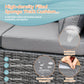 6-Seater Rattan Garden Furniture Set, Rattan Garden Corner Sofa Set, Aluminium Frame, with Glass Table, Grey