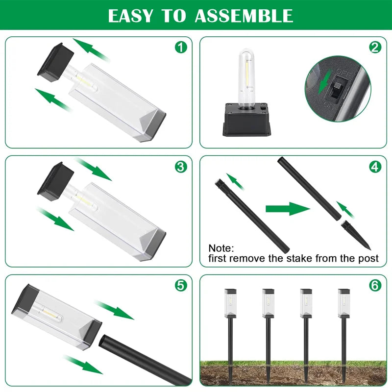 Outdoor solar landscape lights, courtyard square lawn lights, garden floor mounted lights, Waterproof and warm white