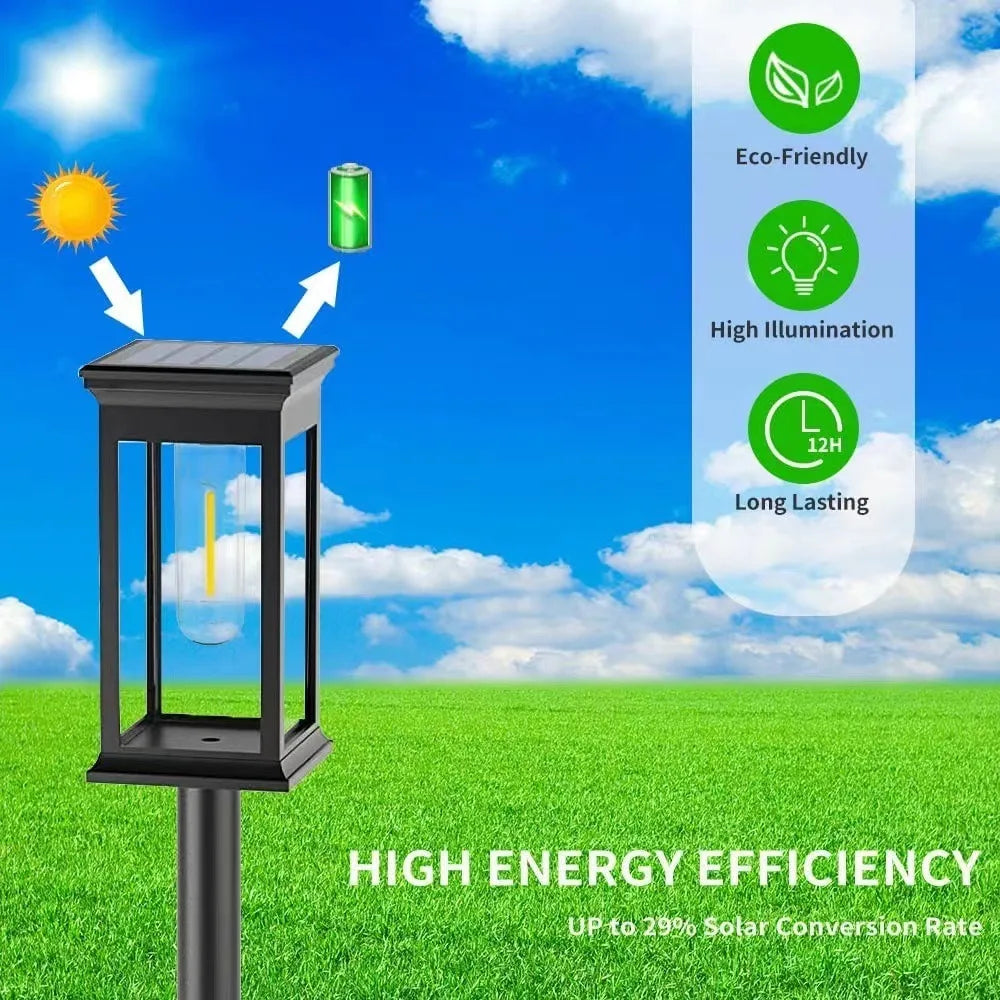 Solar LED Walkway Lights Outdoor Waterproof Durable Tungsten Warm Light Garden Patio Driveway Sidewalk Splice Decorative Lights