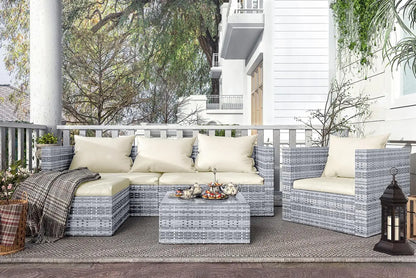 Rattan Garden Furniture Set,  4 piece Patio Rattan furniture sofa Weaving Wicker