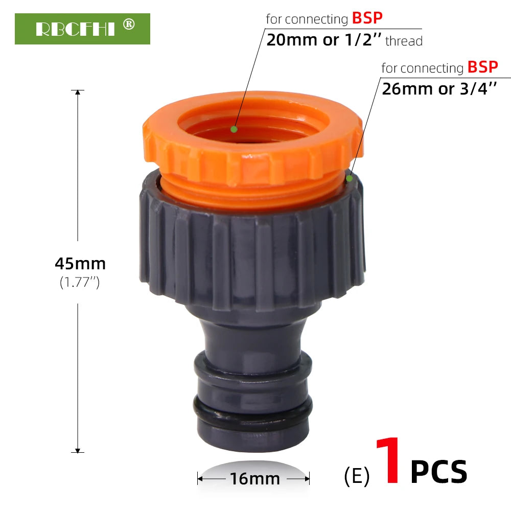 1/2'' 3/4'' 1'' Garden Water Connectors Tap Coupling Quick Adapter Hose Tubing Irrigation Joints Car Washing Fittings Faucet