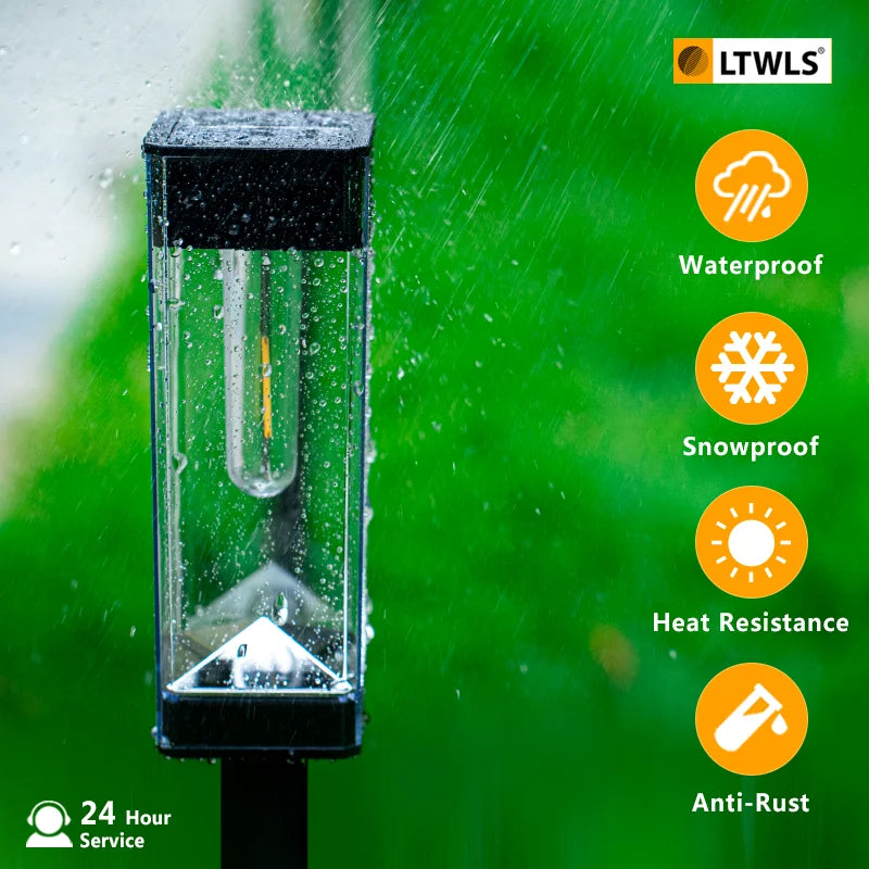 Outdoor solar landscape lights, courtyard square lawn lights, garden floor mounted lights, Waterproof and warm white
