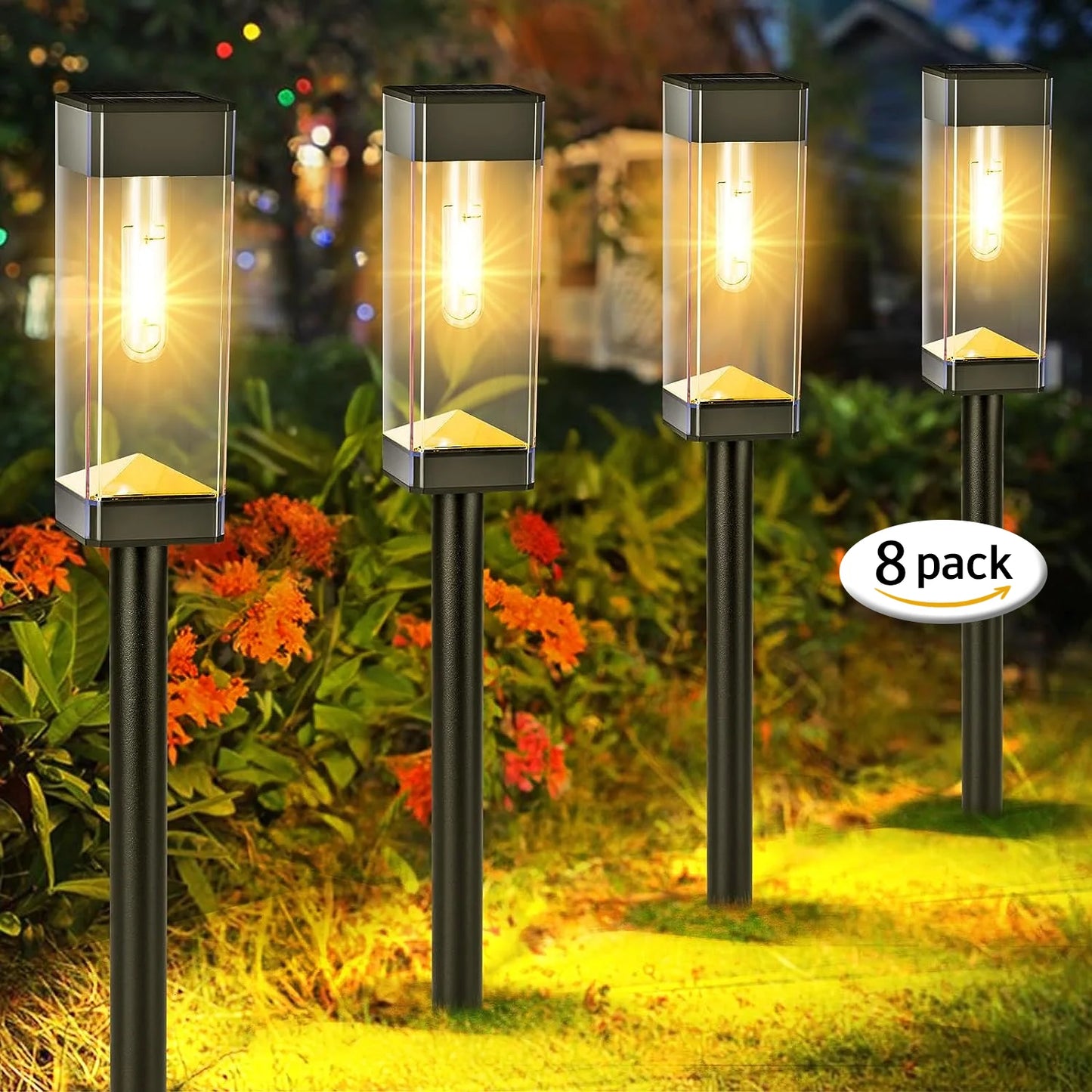 Outdoor solar landscape lights, courtyard square lawn lights, garden floor mounted lights, Waterproof and warm white