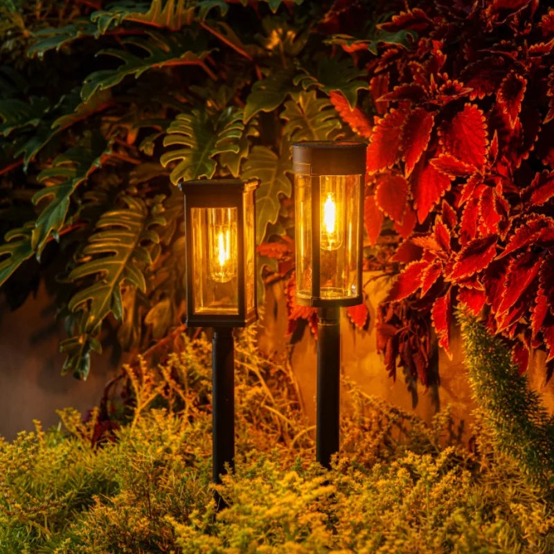 Solar LED Walkway Lights Outdoor Waterproof Durable Tungsten Warm Light Garden Patio Driveway Sidewalk Splice Decorative Lights