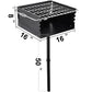 VEVOR Charcoal BBQ Grills Single Post Carbon Meat Grill w/ Cooking Grate 360º Adjustable rotary oven Camping Outdoor Barbecue