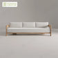 Outdoor Furniture Solid Wood Sofa and Coffee Table Set Paito Teak Sectional Sofa  Teak Wood Garden Sofa Set