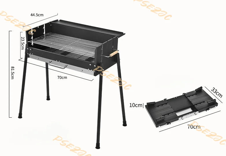 Household Outdoor Courtyard Multi Functional Folding Portable Charcoal Barbecue Stove Rack Supplies Tools