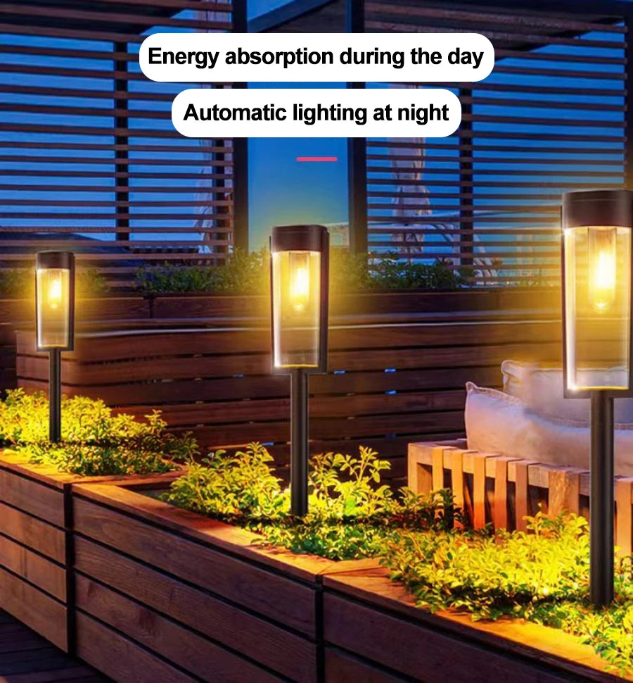 2pc Solar Garden Light Outdoor Courtyard Lamp Ip65 Waterproof RGB Warm Light for Garden Yard Lawn Backyard Landscape Porch Decor