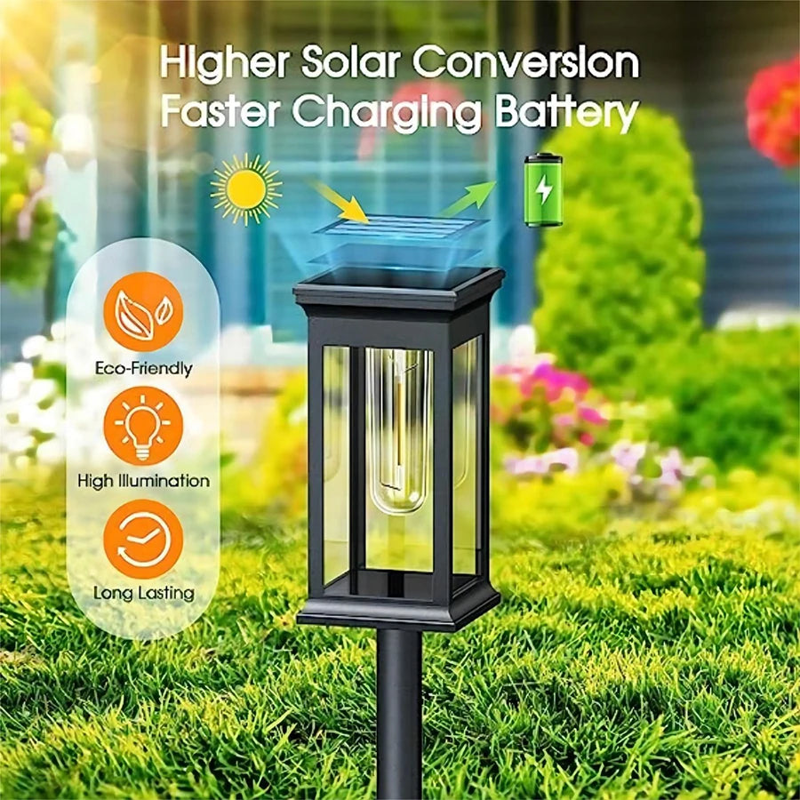 2pc Solar Garden Light Outdoor Courtyard Lamp Ip65 Waterproof RGB Warm Light for Garden Yard Lawn Backyard Landscape Porch Decor