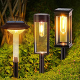 2pc Solar Garden Light Outdoor Courtyard Lamp Ip65 Waterproof RGB Warm Light for Garden Yard Lawn Backyard Landscape Porch Decor