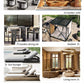 Outdoor Furniture Solid Wood Sofa and Coffee Table Set Paito Teak Sectional Sofa  Teak Wood Garden Sofa Set