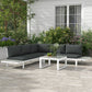 Outsunny 4 Pieces Patio Garden Set with 5-Level Recline Corner Sofa, Outdoor Garden Lounge Sectional Conversation Sofa Set