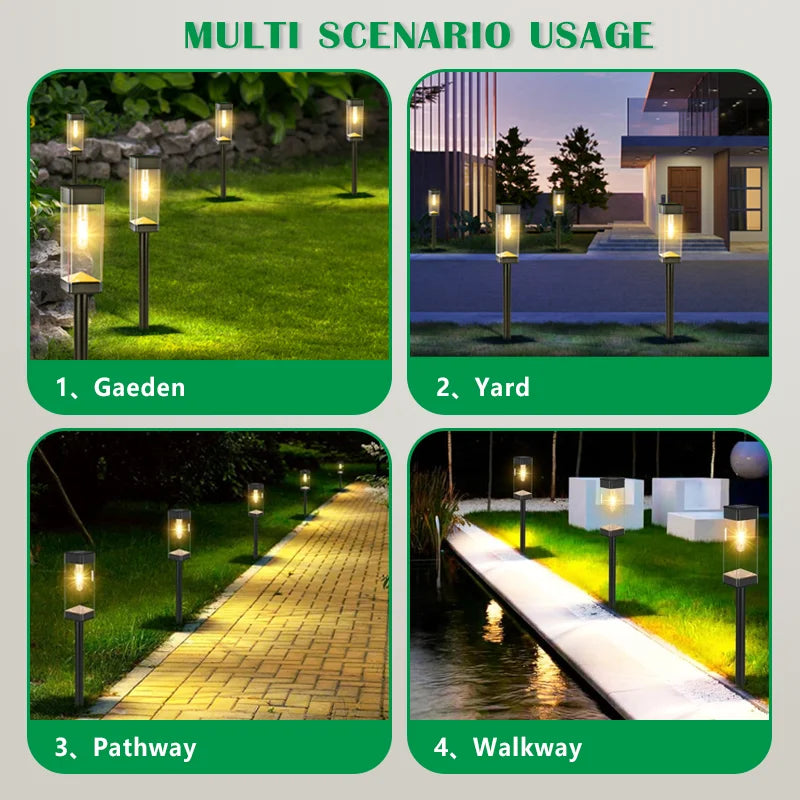 Outdoor solar landscape lights, courtyard square lawn lights, garden floor mounted lights, Waterproof and warm white