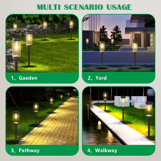 Outdoor solar landscape lights, courtyard square lawn lights, garden floor mounted lights, Waterproof and warm white
