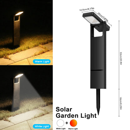 Solar Pathway Lights Outdoor Adjustable Head Solar Path Lights 4Modes 2200 MAh