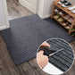 Striped Polyester PVC Doormat, Water-Resistant, Non-Slip, Stain-Resistant, Machine-Made, Outdoor Entrance Mat Easy Clean Durable
