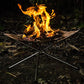 Lighten up Fire Pit Burning Rack Camping Stainless Steel Mesh Fireplace Foldable Stove BBQ Grill Patio With Replace Grilled Net