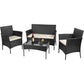 Rattan Garden Furniture Set,  4 piece Patio Rattan furniture sofa Weaving Wicker