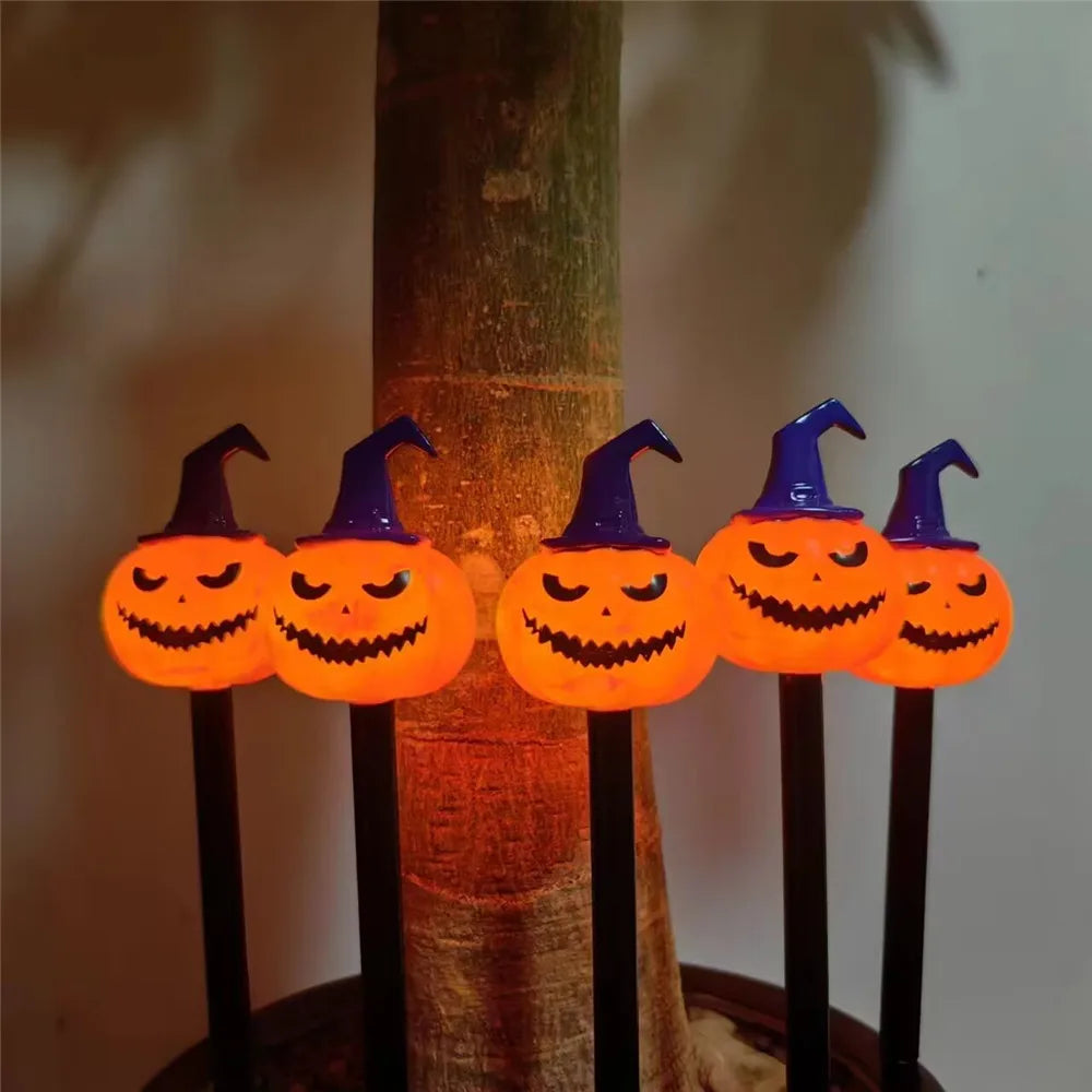 2024 Solar Lights Outdoor Waterproof Holiday Garden Pumpkin Lamp LED Lights Halloween Decorations Lawn Ground Plug Light 665