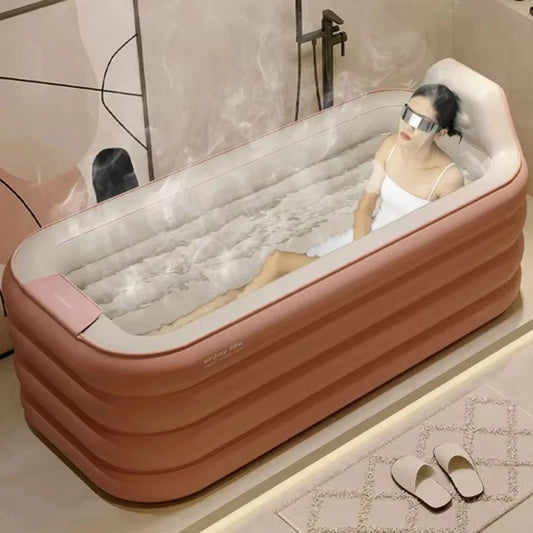Adult Portable Bathtub Folding Bath tub Bucket Body Sauna Shower Steam Inflatable Whirlpool Bathtub Simple Bathroom Supplies